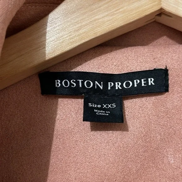 Boston Proper Fringed Faux Suede Jacket Blush Blazer NEW - Picture 6 of 9